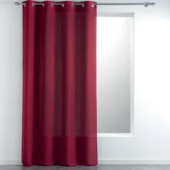 RIDEAU A OEILLETS 140X260CM TISSE UNI MELIANE ROUGE