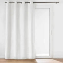 RIDEAU A OEILLETS 140X260CM VELOURS RELIEF SWING BLANC