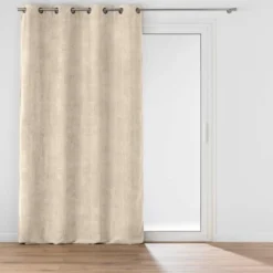 RIDEAU A OEILLETS 140X260CM VELOURS CHENILLE LEO NATUREL