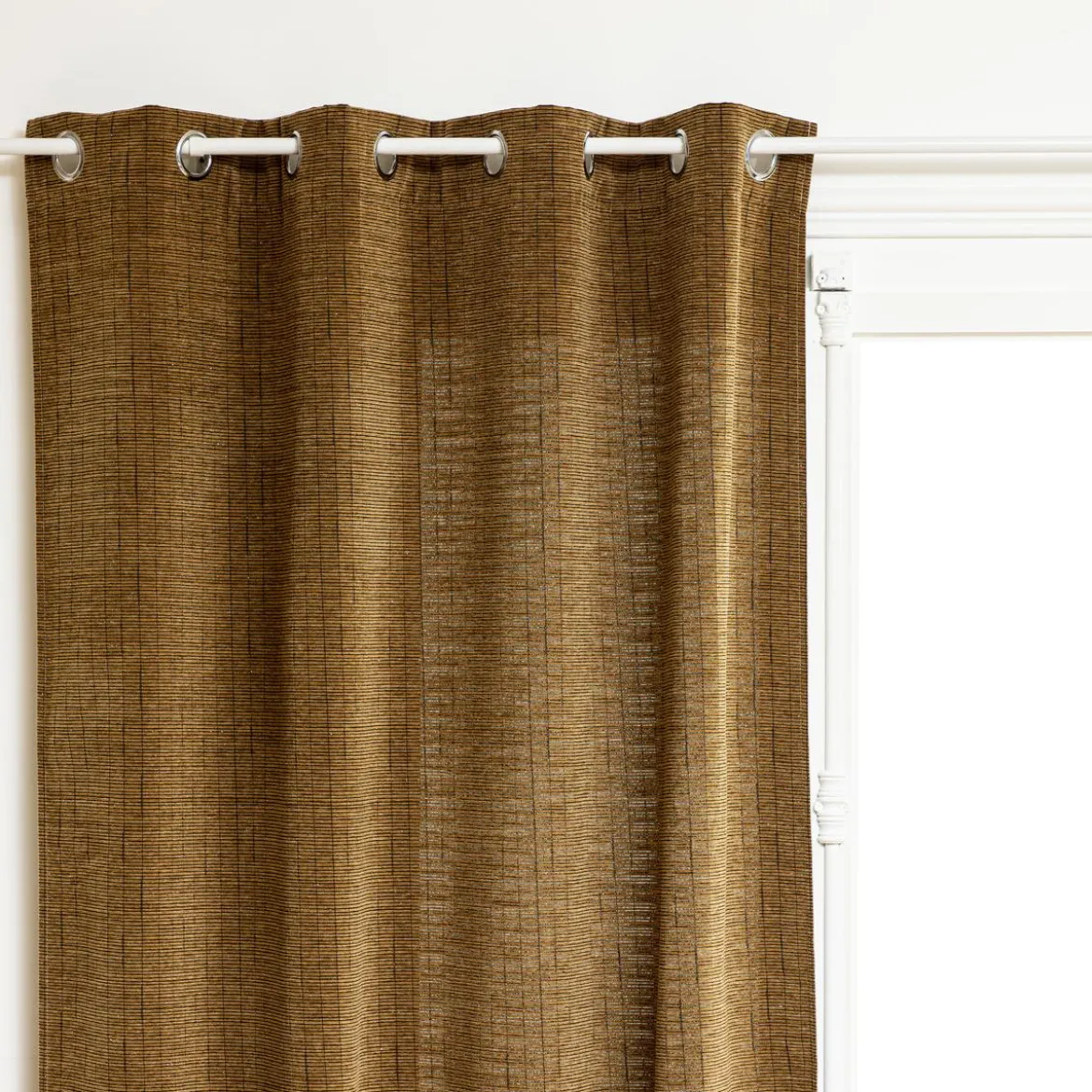 RIDEAU CHENILLE LUREX JIL OCRE 140X260CM