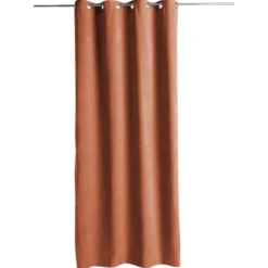 RIDEAU MEMO A OEILLETS TERRACOTA 140X260CM