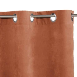 RIDEAU MEMO A OEILLETS TERRACOTA 140X260CM