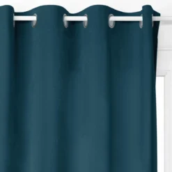 RIDEAU OCCULTANT DOLCE VELOURS A OEILLETS CANARD 140X260CM