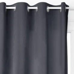 RIDEAU OCCULTANT DOLCE VELOURS A OEILLETS GRIS 140X260CM