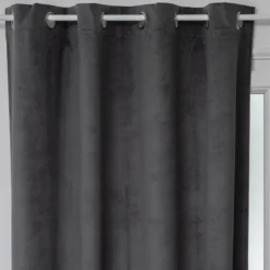 RIDEAU OCCULTANT VELOURS OTTO GRIS 140X260CM