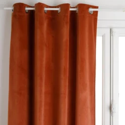 RIDEAU OCCULTANT VELOURS TERRACOTTA 140X260CM