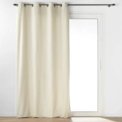RIDEAU OEILLETS 140X240CM BOUCLETTE UNIE WOOLY NATUREL