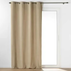 RIDEAU OEILLETS 140X240CM BOUCLETTE UNIE WOOLY BEIGE