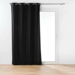 RIDEAU OEILLETS 135X260CM COTON TWILY NOIR