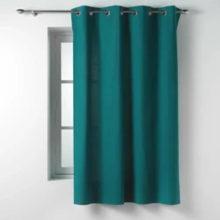 RIDEAU OEILLETS 135X180CM COTON TWILY EMERAUDE