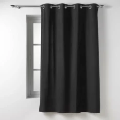 RIDEAU OEILLETS 135X180CM COTON TWILY NOIR