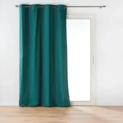 RIDEAU OEILLETS 135X260CM COTON TWILY EMERAUDE