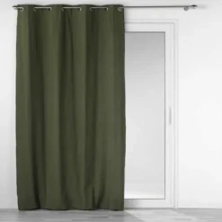 RIDEAU OEILLETS 140X240CM COTON UNI MISTRALINE KAKI