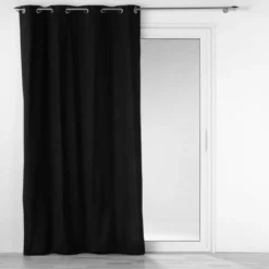 RIDEAU OEILLETS 140X240CM COTON UNI MISTRALINE NOIR