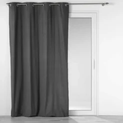 RIDEAU OEILLETS 140X240CM COTON UNI MISTRALINE ANTHRACITE