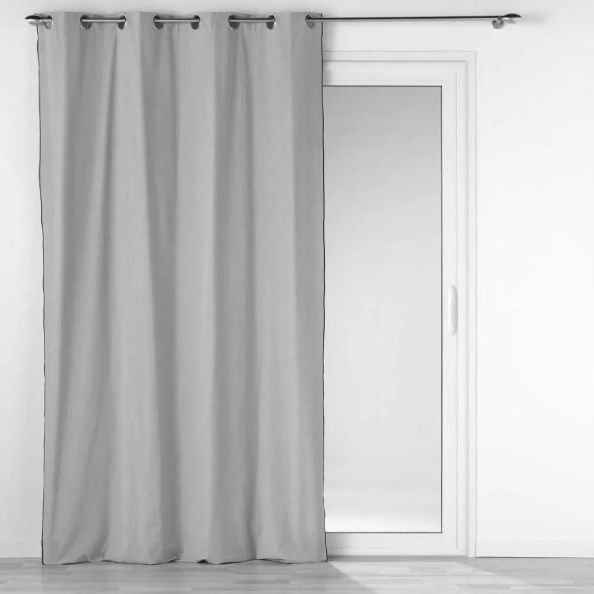 RIDEAU OEILLETS 140X240CM COTON UNI MISTRALINE GRIS
