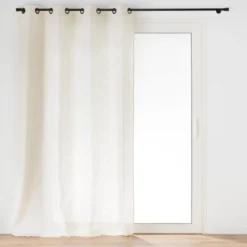 RIDEAU OEILLETS 140X260CM EFFET LIN TISSE LOGAN