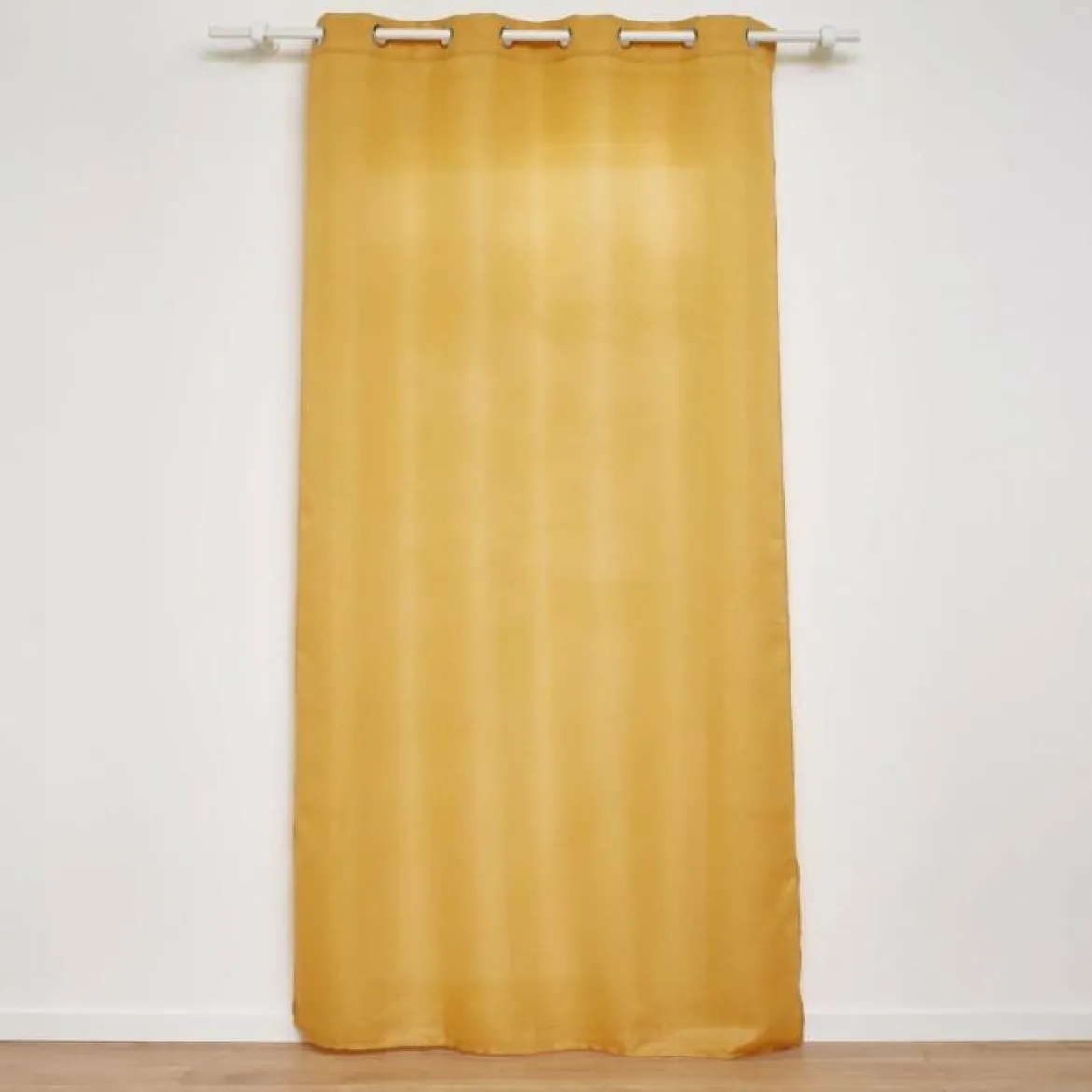 RIDEAU OEILLETS 140X260CM FILS METALLISES ZELINE JAUNE