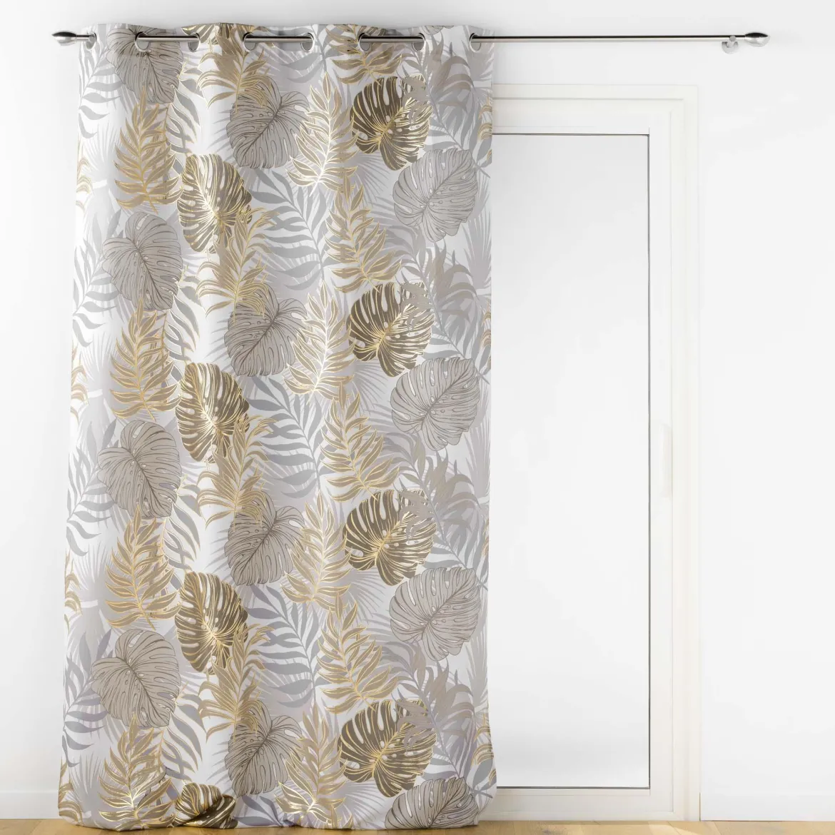 RIDEAU OEILLETS 140X260CM IMPRIME METALLISE MOGADOR