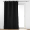 RIDEAU OEILLETS 135X260CM ISOLANT MICROFIBRE NOIR