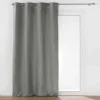 RIDEAU OEILLETS 135X260CM ISOLANT MICROFIBRE GRIS
