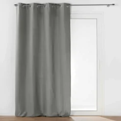RIDEAU OEILLETS 135X260CM ISOLANT MICROFIBRE GRIS