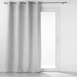 RIDEAU OEILLETS 140X260CM JACQUARD MARIELLA GRIS