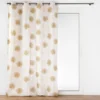 RIDEAU OEILLETS 140X240CM METALLISE LOTUS OCRE