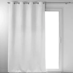 RIDEAU OEILLETS 135X240CM OCCULTANT VELOURS ANTHEA BLANC