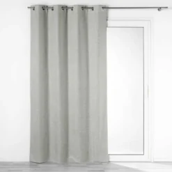 RIDEAU OEILLETS 140X260CM 100 OCCULTANT CREPUSCULE GRIS