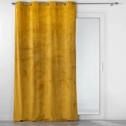 RIDEAU OEILLETS 140X240CM OCCULTANT RELIEF ANALIA OCRE