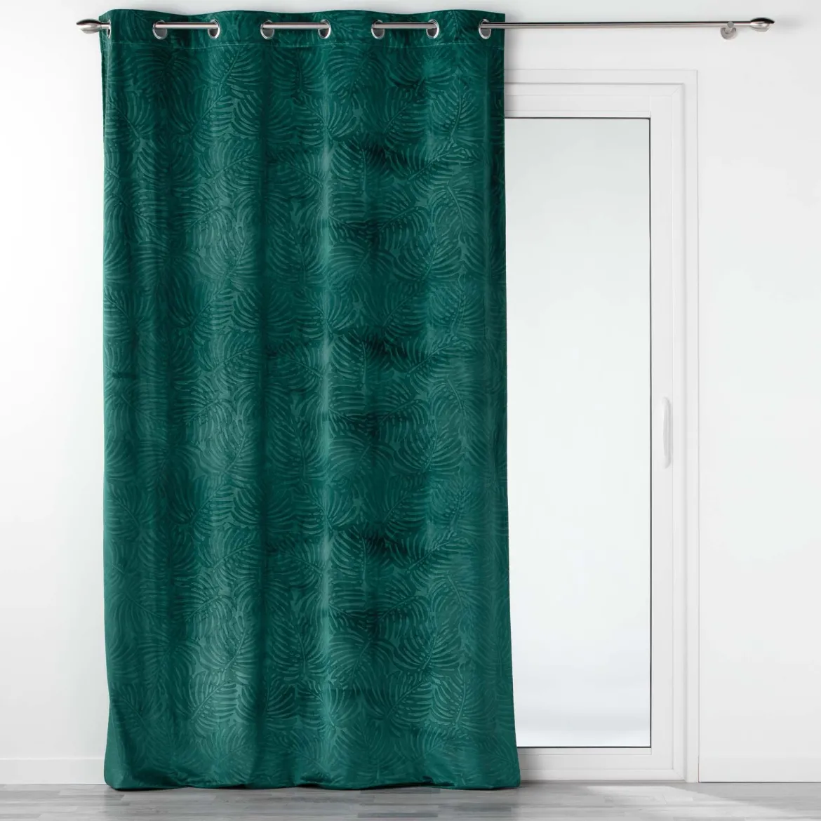 RIDEAU OEILLETS 140X240CM OCCULTANT VELOURS ANALIA EMERAUDE