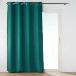 RIDEAU OEILLETS 135X240CM OCCULTANT JACQUARD BLAKE BLEU