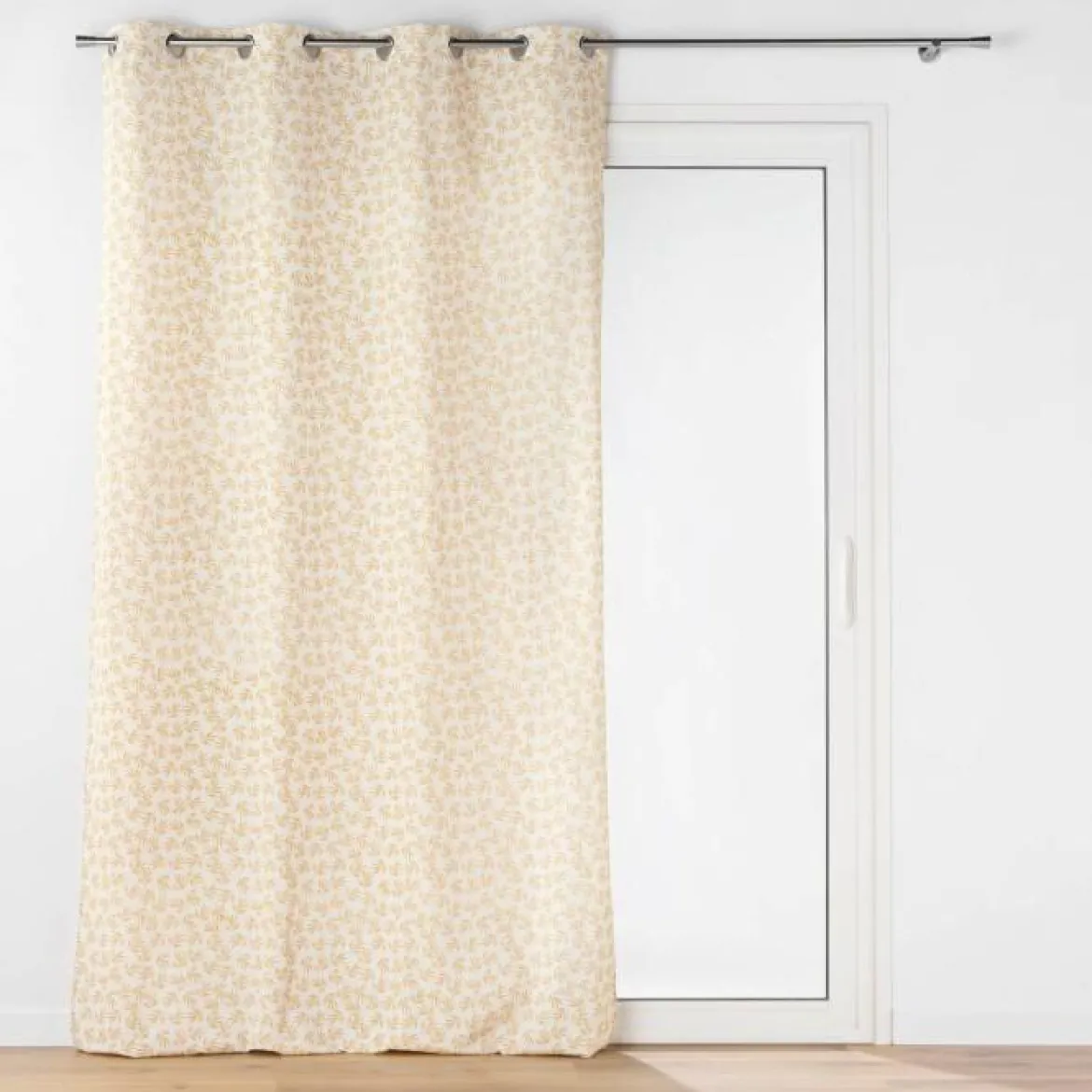 RIDEAU OEILLETS 140X240CM POLYCOTON IMPRIME MADDY OCRE