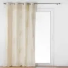 RIDEAU OEILLETS 140X240CM POLYCOTON LIN APPLIQUE METAL VENUS