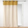 RIDEAU OEILLETS 140X240CM POLYCOTON ET BOUCLETTE TESSA OCRE
