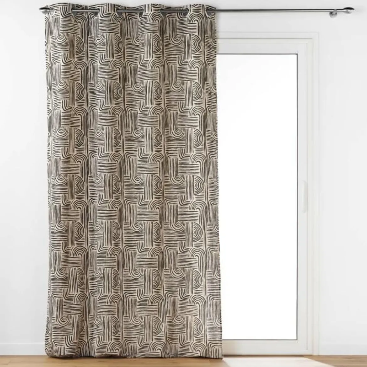 RIDEAU OEILLETS 140X240CM POLYCOTON PANDORE NOIR