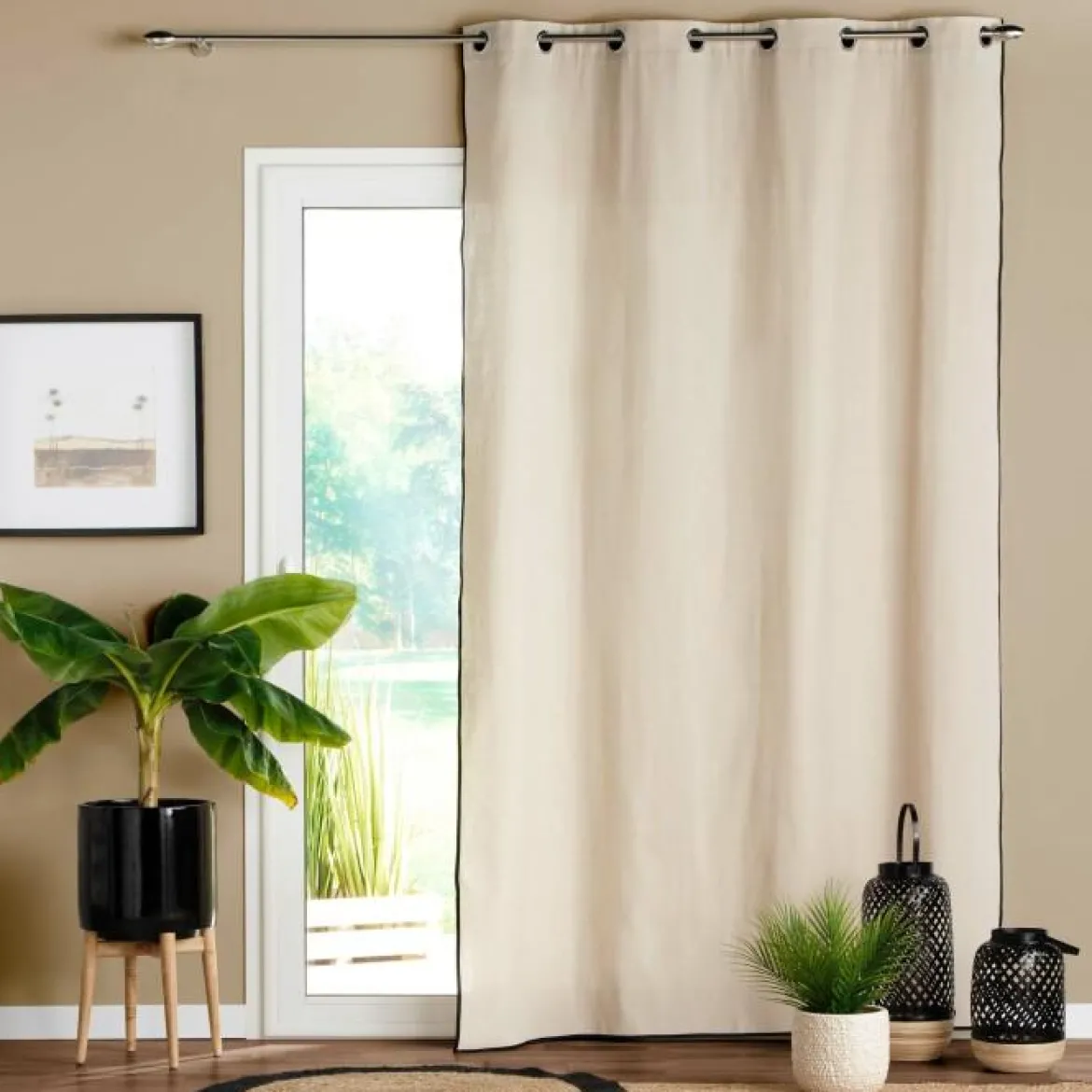 RIDEAU OEILLETS 140X240CM UNI CAPRIA