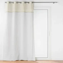 RIDEAU OEILLETS 140X240CM UNI ET JUTE JANARA NATUREL