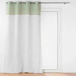 RIDEAU OEILLETS 140X240CM UNI ET JUTE JANARA SAUGE
