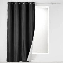 RIDEAU OEILLETS 140X260CM UNI THERMIQUE ICEMOUNT NOIR