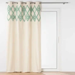 RIDEAU OEILLETS 140X240CM UNI TUFTE ATHENA SAUGE
