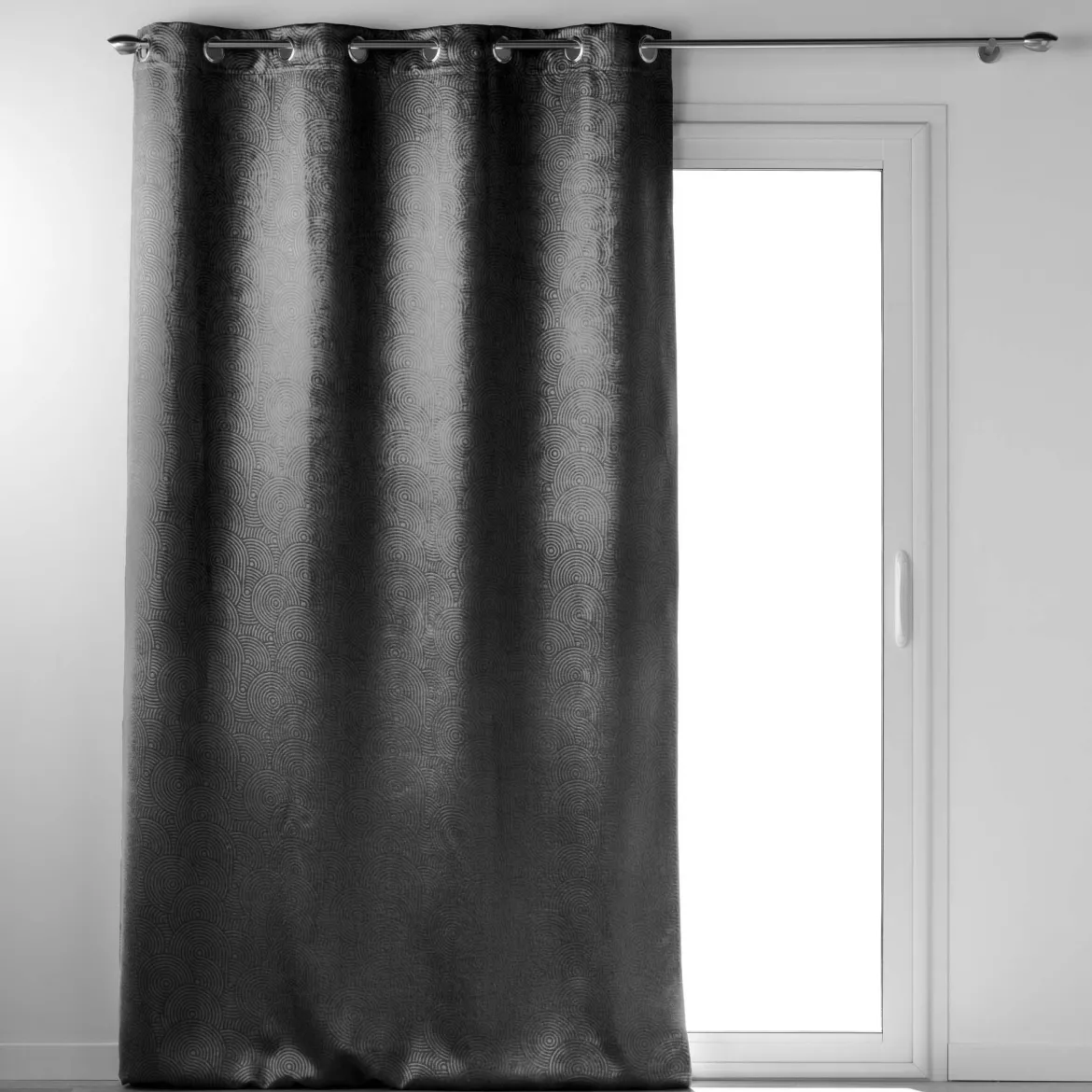 RIDEAU OEILLETS 135X240CM VELOURS ANTHEA ANTHRACITE