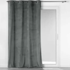 RIDEAU OEILLETS 140X260CM VELOURS COTELE CASUAL ANTHRACITE