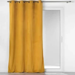 RIDEAU OEILLETS 140X260CM VELOURS COTELE CASUAL OCRE