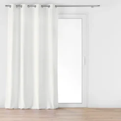 RIDEAU OEILLETS 140X260CM VELOURS JACQUARD MIKA BLANC