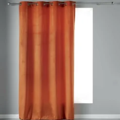 RIDEAU OEILLETS 140X240CM VELOURS UNI VELVETINE TERRACOTTA