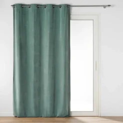RIDEAU OEILLETS 135X260CM VELOURS UNI NOVANA SAUGE