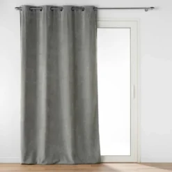 RIDEAU OEILLETS 135X260CM VELOURS UNI NOVANA ANTHRACITE