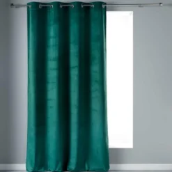 RIDEAU OEILLETS 140X240CM VELOURS UNI VELVETINE PETROLE